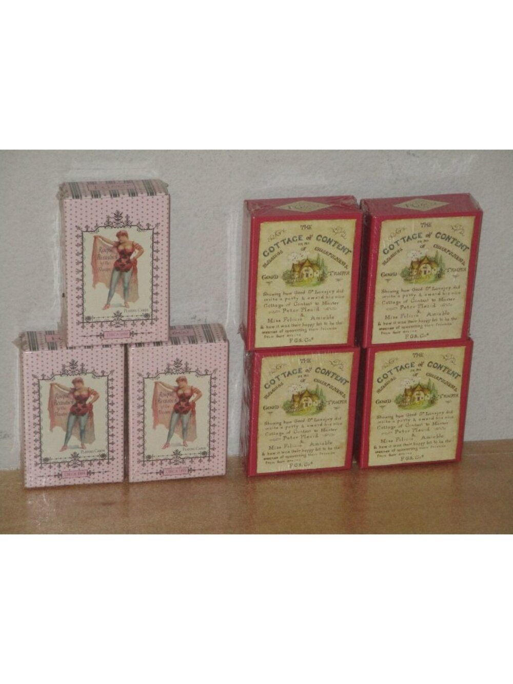 Risque Beauties and Cottage of content Lot of 7 New in Sealed Pack Playing Cards